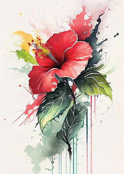 Rote Hibiskusblüte von PublicArt77