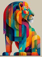 Leo zodiac sign - Colourful geometric art