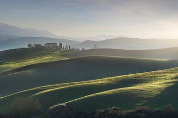 Landscape in Val d'Orcia on a winter afternoon. by Stefano Orazzini