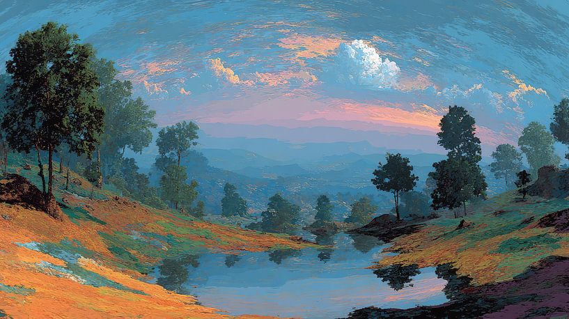 picturesque abstract colourful landscape by Egon Zitter