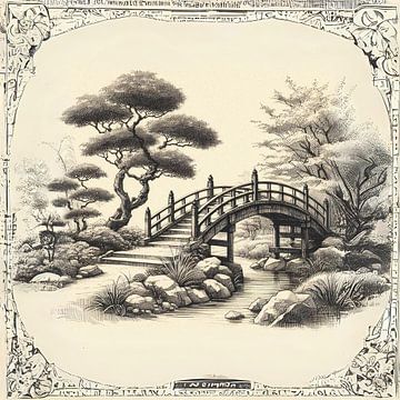 Brug en Japanse tuin 1 van Hey Art!