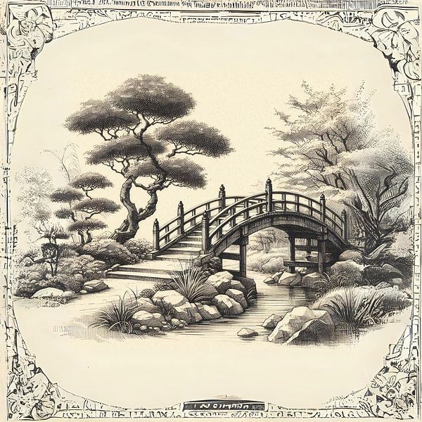 Brug en Japanse tuin 1 van Hey Art!