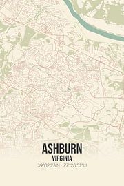Carte d'époque d'Ashburn (Virginie), USA. sur Affiches de lieux