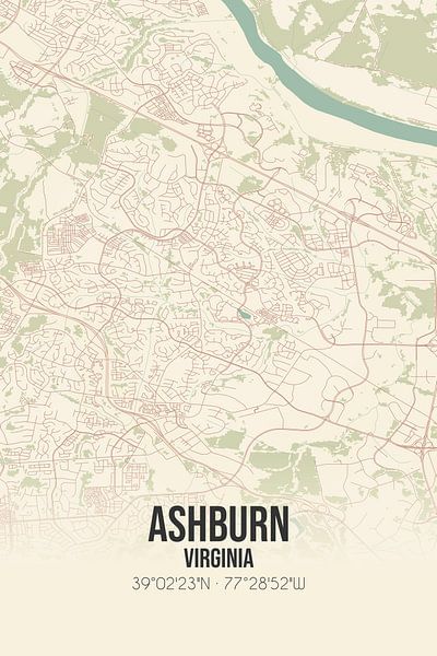 Vintage map of Ashburn (Virginia), USA. by Prints of Place
