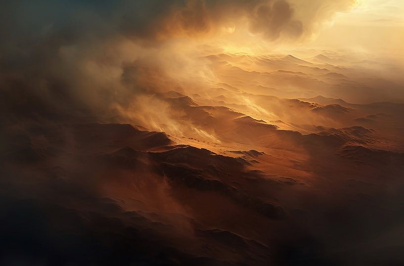 Gefluister van de woestijnwind van fernlichtsicht