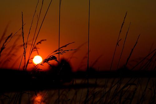 Zonsondergang bij het Grevelingenmeer.
