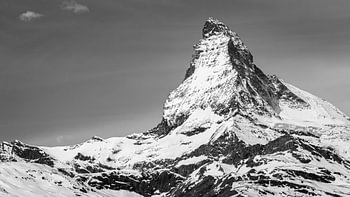 De Matterhorn in Zwart-Wit
