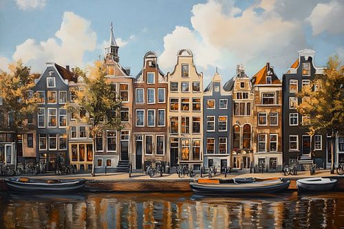 Maisons sur les canaux d'Amsterdam