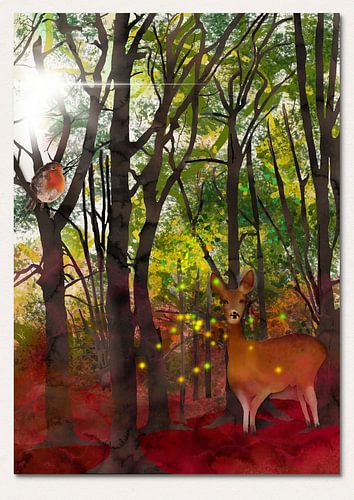 Cerfs dans la forêt