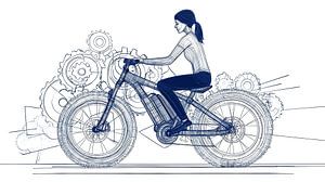 E-Bike mit Fahrerin