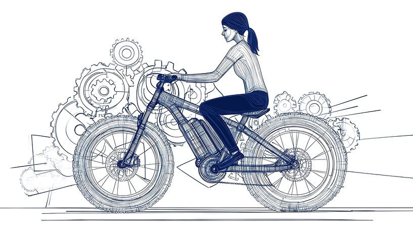 E-bike with rider by Frank Heinz