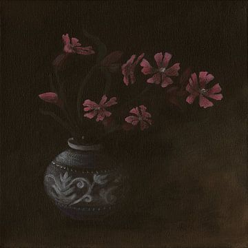 Stillleben mit Roter Lichtnelke, Silene dioica