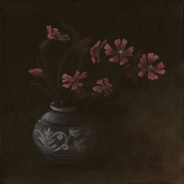 Stillleben mit Roter Lichtnelke, Silene dioica von Helga Pohlen - ThingArt