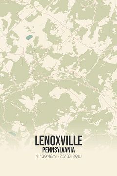 Vintage landkaart van Lenoxville (Pennsylvania), USA. van MijnStadsPoster