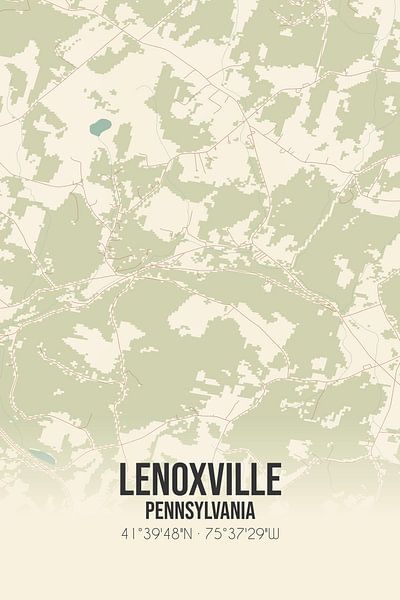 Alte Karte von Lenoxville (Pennsylvania), USA. von Ortsdrucke