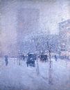 Childe Hassam, Late namiddag, New York, Winter, 1900 van Atelier Liesjes thumbnail