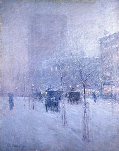 Childe Hassam, fin d'après-midi, New York, hiver 1900. sur Atelier Liesjes