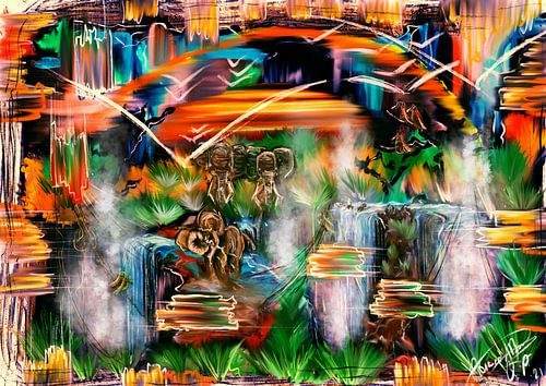 Bunte Afrika Sonnenuntergang