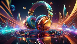 Hoofdtelefoon met digitale muziek