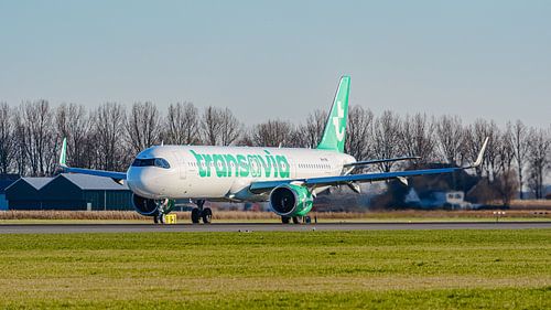 Transavia Airbus A321neo passagiersvliegtuig.