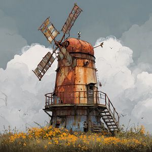 Rusty windmill artistic