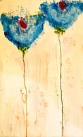 Zwei blaue Mohnblumen