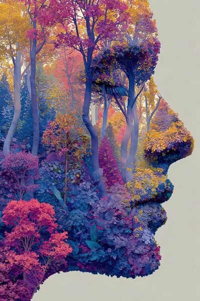 Fantasie Porträt Frau in der Natur von Egon Zitter