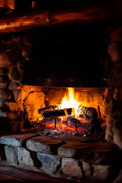 Open haard warmte van Poster Art Shop