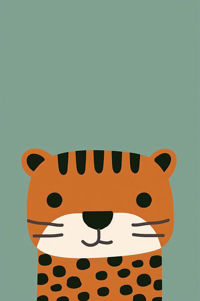 Cartoon cheetah with minimalist design by Art & Soul Creations