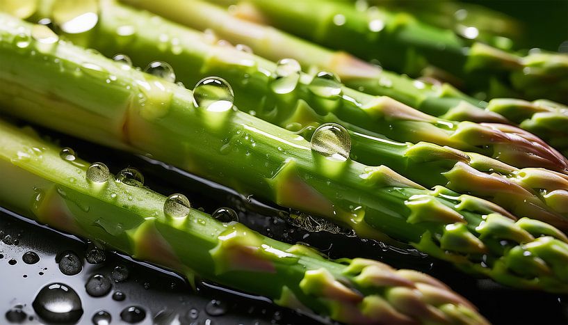 Detailed close-up of a fresh asparagus by Mustafa Kurnaz
