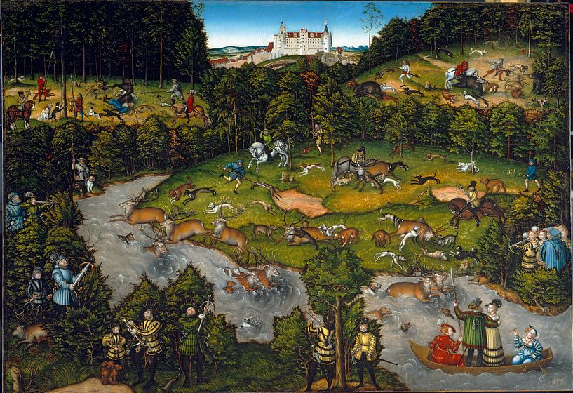 Jagd bei Schloss Hartenfels, Lucas Cranach von De Canon