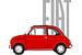 Roter Fiat 500 auf Weiß von Jole Art (Annejole Jacobs - de Jongh)