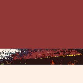 Abstracte kleurvlakken / Krachtvelden 12 / Rood Beige van Kerstin Franz
