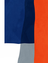 Hedendaagse minimalistische, geometrische abstracte kunst, levendige tinten, kleurrijk van Online Arts