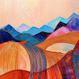 Peinture abstraite moderne. Série : Paysage en structures - 4 sur Studio Pieternel