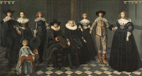 Portret van het gezin van Dirck Bas Jacobsz, Dirck Dircksz. van Santvoort