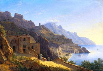 Gezicht op het kapucijnenklooster bij Amalfi, CARL MORGENSTERN, 1840