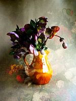 Helleborus orientalis in vase with classic flower still life