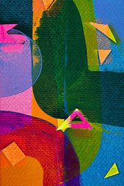 Urban Figures Green Blue by Art by Krista