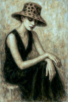 Stille Elegantie – Fashion Portret in Warme Sepia van Ainoeska