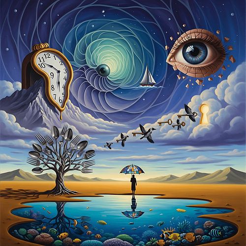 Droomlandschappen van het onderbewuste - Surrealisme Kunst Meesterwerk