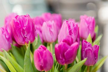 Bouquet pink tulips by Wim Stolwerk