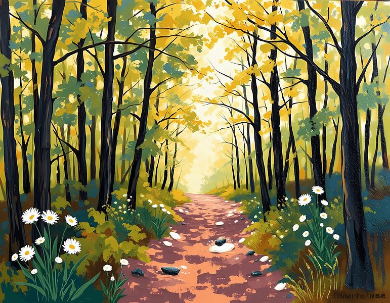 Le chemin d'or de l'automne par Artistic