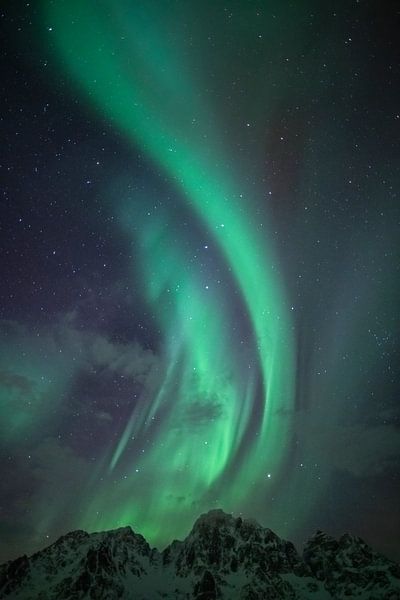 Aurora Borealis over the Lofoten islands in Norway by Sjoerd van der Wal Photography