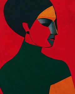 Abstract portret van een vrouw 3 van Jan Keteleer