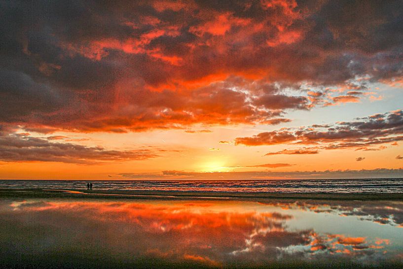 Zandvoort beach sunset by Monique van Middelkoop