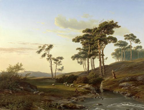 Avondstemming met herder, Cornelis Lieste