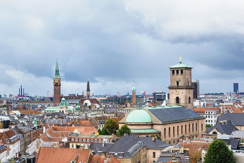 Blick über die Stadt Kopenhagen, Dänemark van Rico Ködder