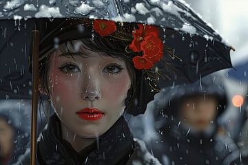 schilderachtige japanse vrouw van Egon Zitter