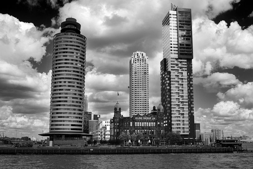 Rotterdam vanaf het water (Kop van Zuid) van Thomas van der Willik
